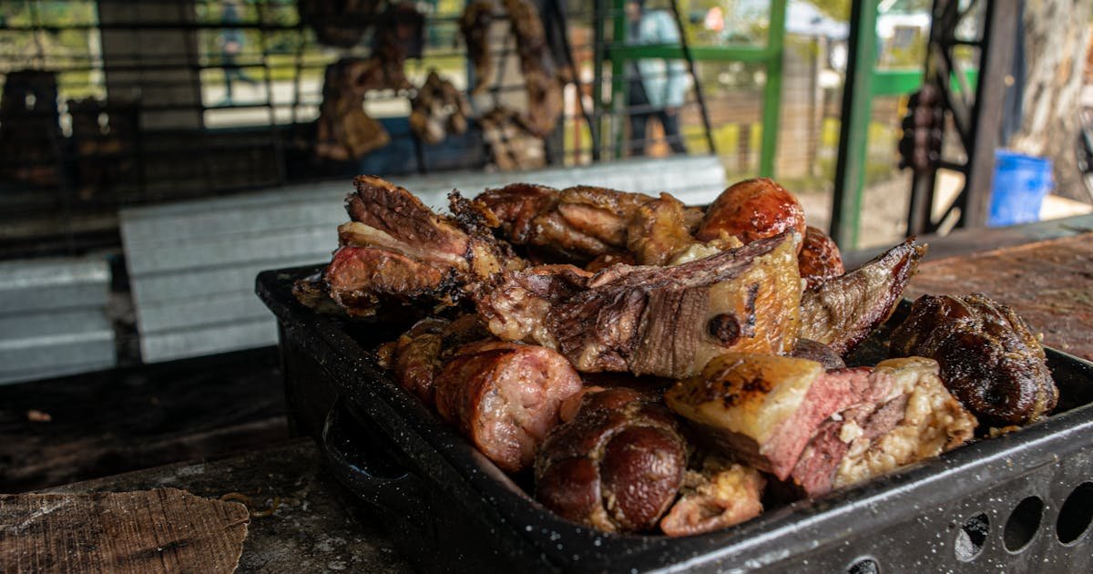 Assorted grilled meats on a platter